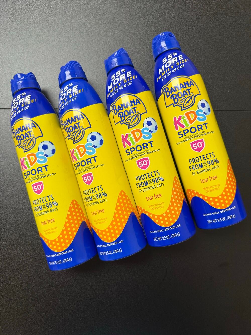 Bundle of 4 banana Boat Sport Kids Sunscreen Spray SPF 50 |